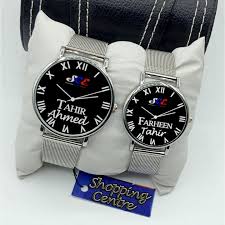 Customize Name Metal Chain Watches for Couples