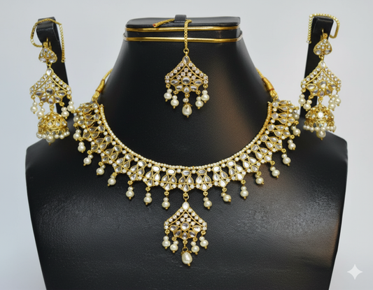 Jewellery Set with Necklace, Earings and Bindi for Girls, Women and Ladies