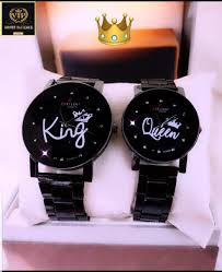 King and Queen Beautiful Couple Watches - With Gift Box - Set of 2 Watches for Couples