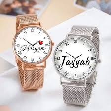Customize Name Metal Chain Watches for Couples